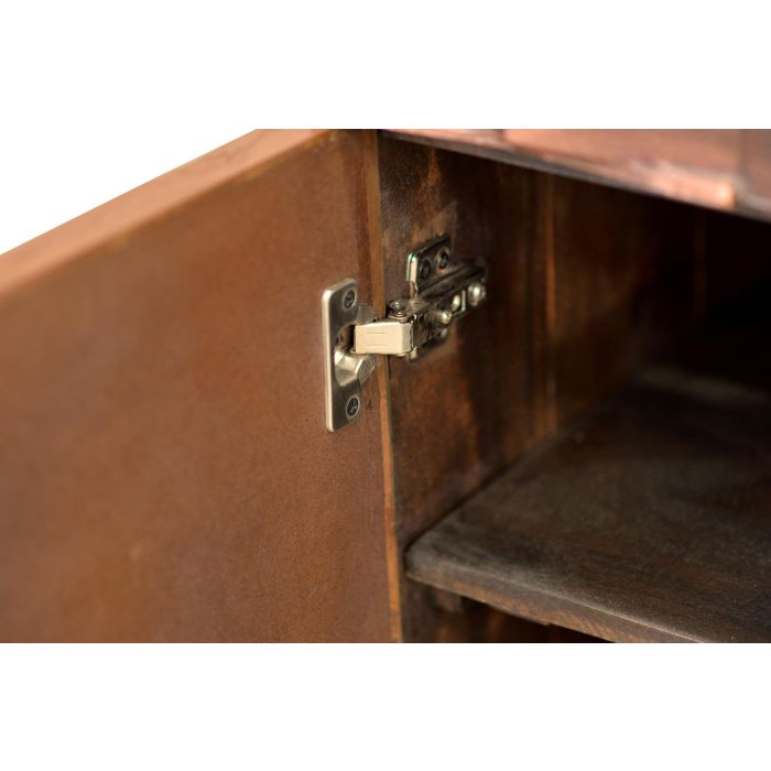 Giner y Colomer Buffet en bois massif de manguier avec ornements en bronze, 4 portes et 4 tiroirs, couleur marron foncé 4 Giner y Colomer Buffet en bois massif de manguier avec ornements en bronze, 4 portes et 4 tiroirs, couleur marron foncé 4