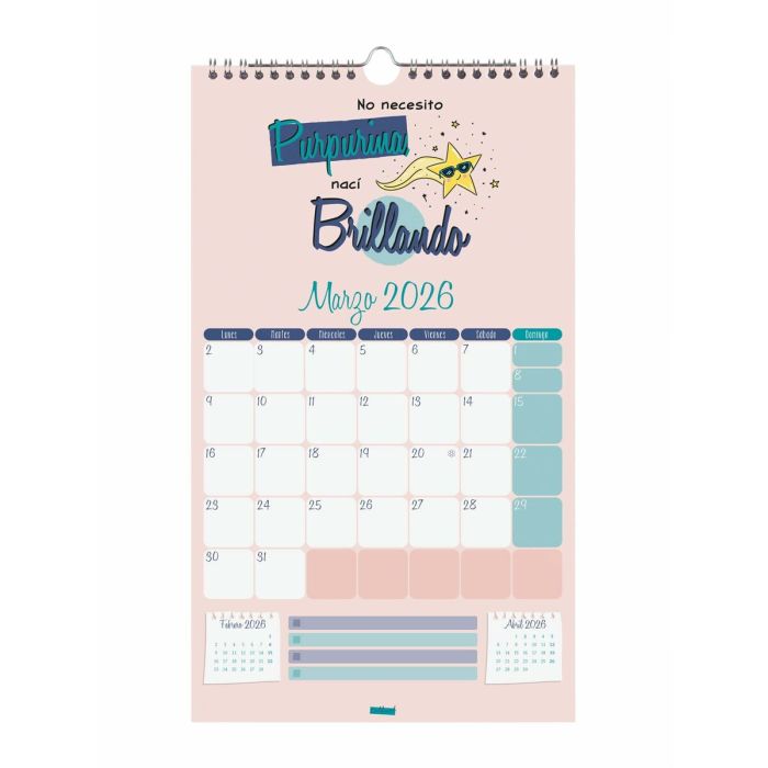 calendrier mural Finocam Basic Multicouleur Papier 2026 21 x 36 cm 4