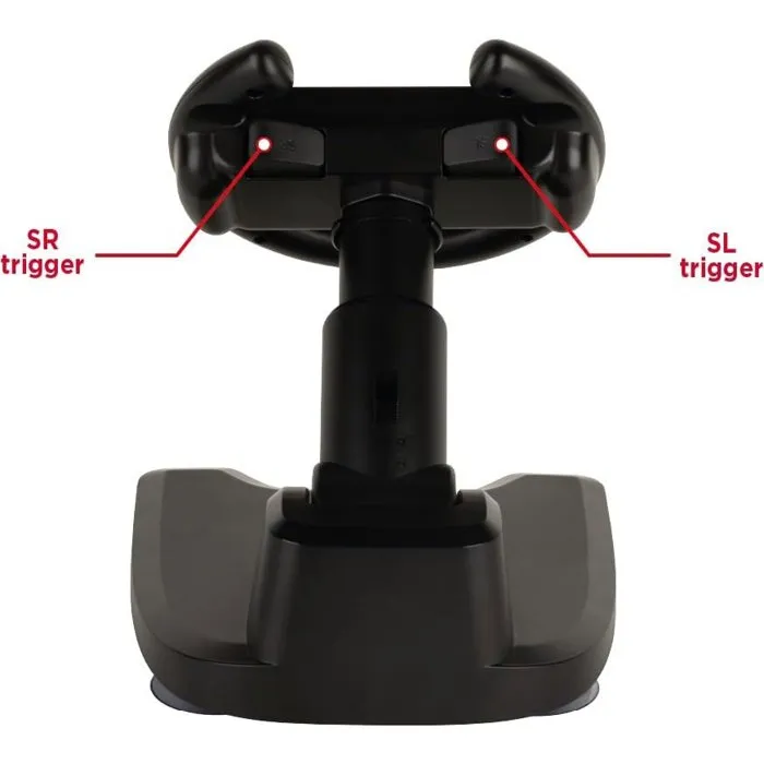 Konix Volant de Course avec Ventouse pour Joy-Con Nintendo Switch 1 et 2 - Compatible Mario Kart World - Confortable, Compact et Pliable - Noir