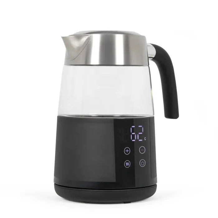 Livoo DOD221N - Bouilloire digitale électrique en inox - 2200W, 1.7L - Socle 360°, réglage température 40-100°C, 13 niveaux, maintien au chaud, affichage tactile