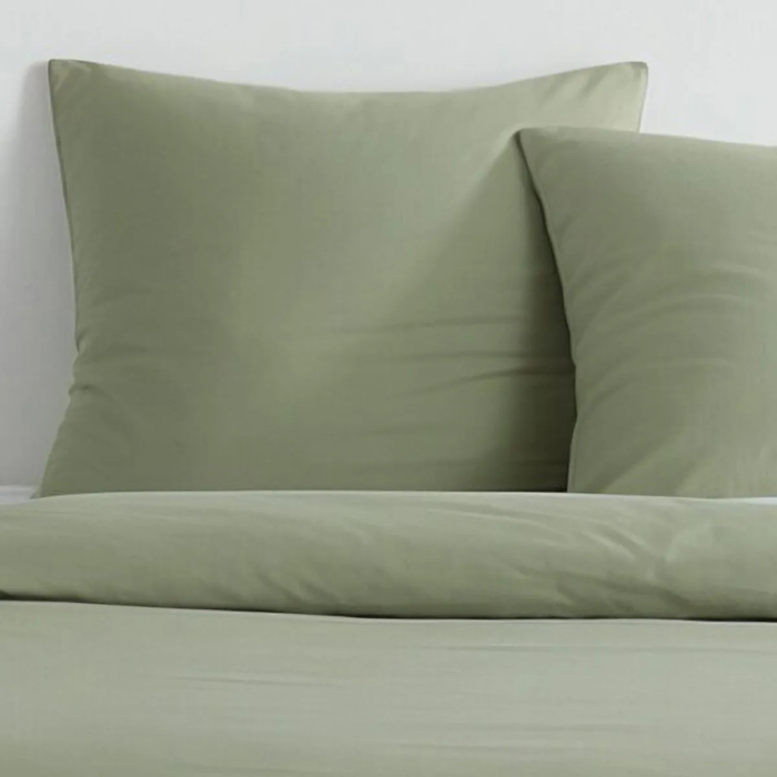 Today Parure de Lit Essential Effet Lavé 2 personnes 220x240 cm - Sage - 100% Polyester - Housse de Couette et 2 Taies d'Oreiller 63x63 cm