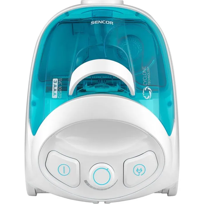 Sencor SVC 1015TQ - Aspirateur sans sac cyclonique 800W, filtre EPA E12, bac 1.5L et 7.5m de cable, pour sols durs et moquettes