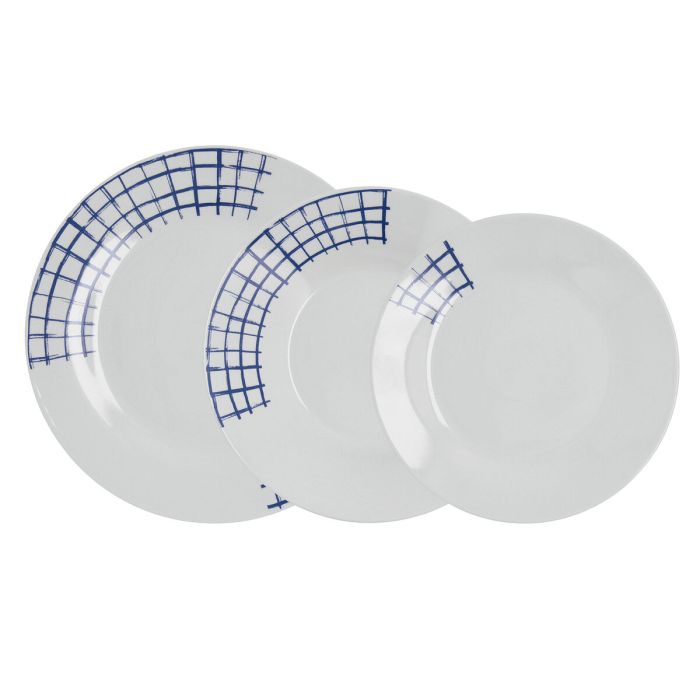 Assiettes Quid Kansas Bleu Céramique 18 Pièces