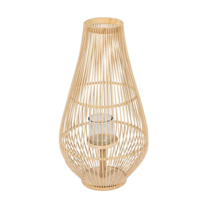 Lanterne Naturel Bambou Verre 35 x 35 x 66 cm