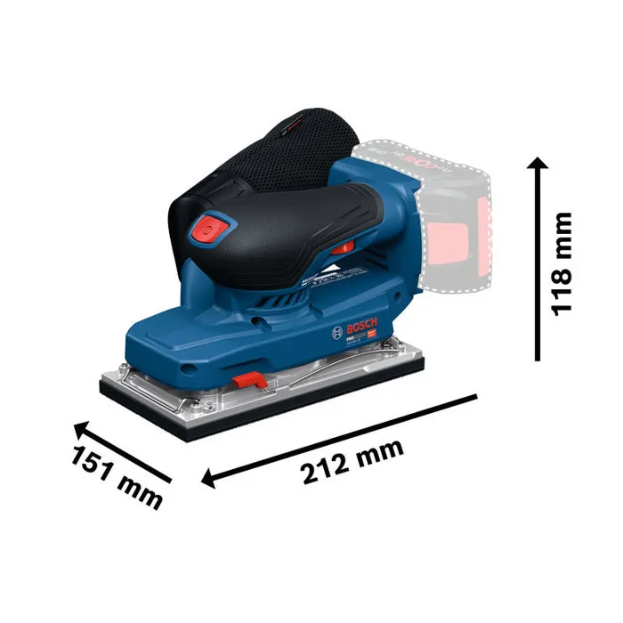 Bosch Professional Ponceuse Vibrante Sans Fil GSS18V-18 - Sac à Poussière et Feuille Abrasive Inclus - Ponçage Bois, Métal, Plâtre
