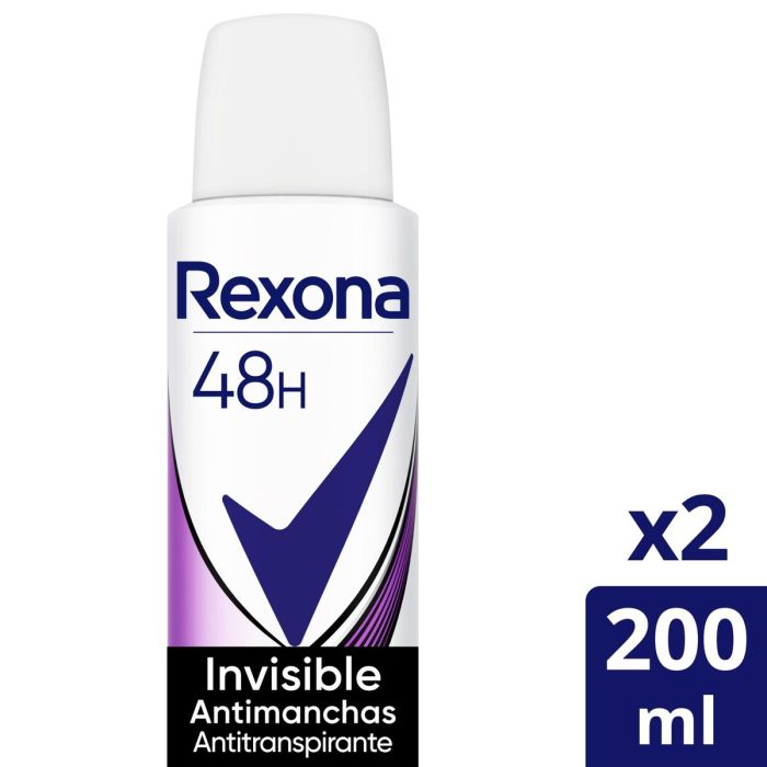 Déodorant Rexona 48h Invisible 200 ml (2 Unités) 6 Déodorant Rexona 48h Invisible 200 ml (2 Unités) 6