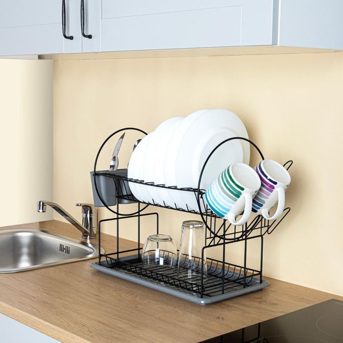 Escurridor 2 Alturas con Cubertero y Pos Armony Quid 52x23x36 cm (12 Unidades) 1