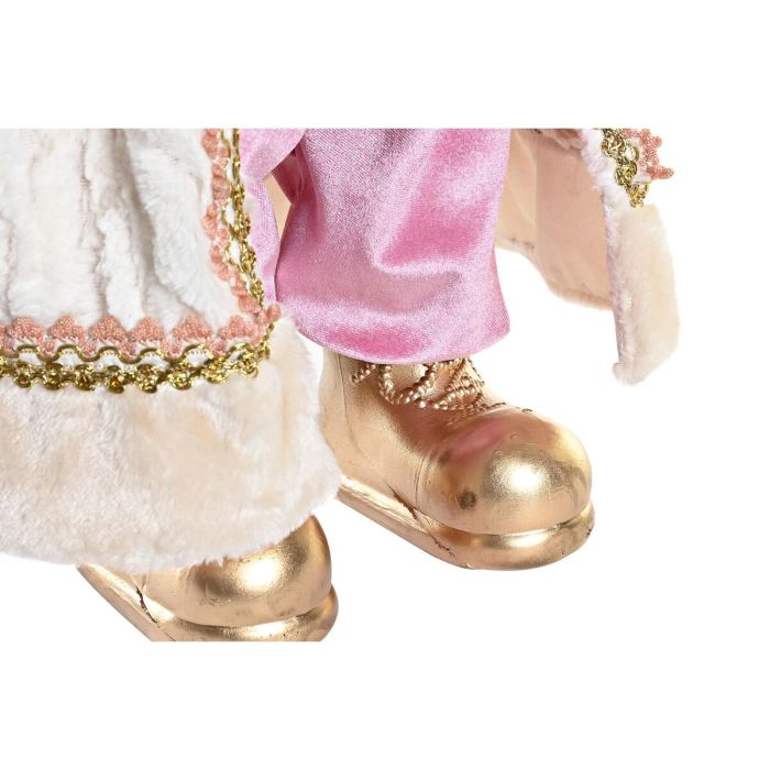 Figurine Décorative DKD Home Decor Père Noël Noël Gris Rose PVC Bois 32 x 20 x 60 cm 1