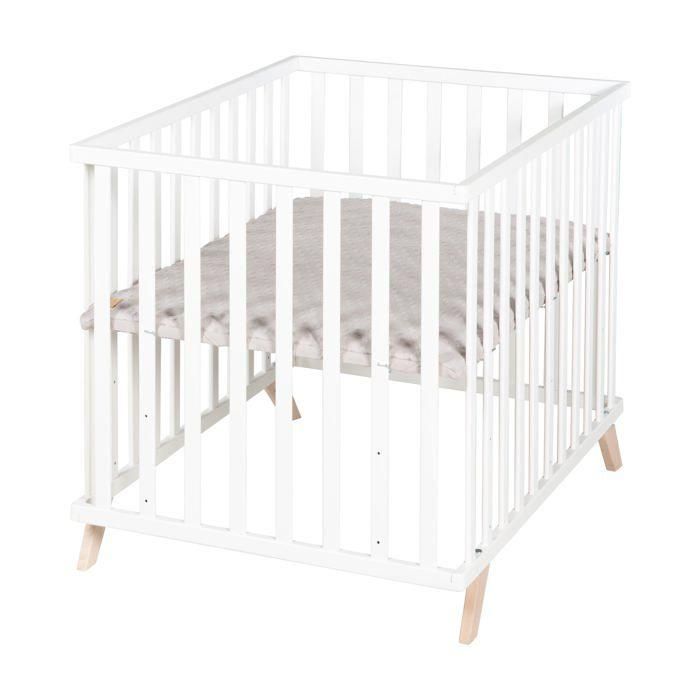 Parc bébé - ROBA - 75 x 100 cm - Tapis de parc 'Lil Planet' gris inclus - Bois laqué blanc 4 Parc bébé - ROBA - 75 x 100 cm - Tapis de parc 'Lil Planet' gris inclus - Bois laqué blanc 4