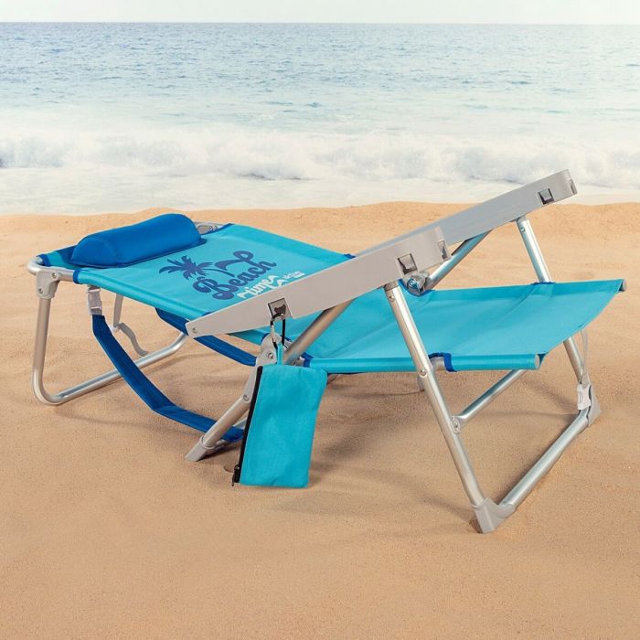 Chaise de Plage Aktive Pliable Bleu 53 x 80 x 58 cm (2 Unités) 4 Chaise de Plage Aktive Pliable Bleu 53 x 80 x 58 cm (2 Unités) 4