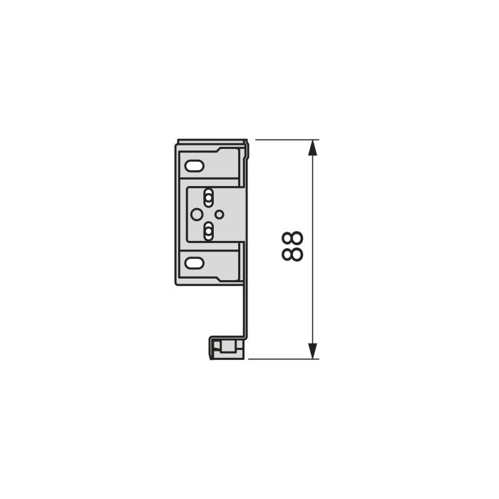 Emuca Tiroir extérieur Simplex 25kg hauteur 88mm, profondeur 490mm, acier, peint en blanc 2