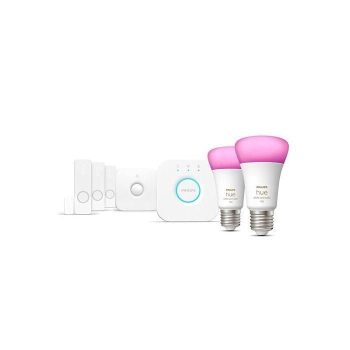 Philips Hue E27 Kit de Démarrage avec 2 Ampoules Connectées Intelligentes et Détecteurs de Présence Philips Hue E27 Kit de Démarrage avec 2 Ampoules Connectées Intelligentes et Détecteurs de Présence
