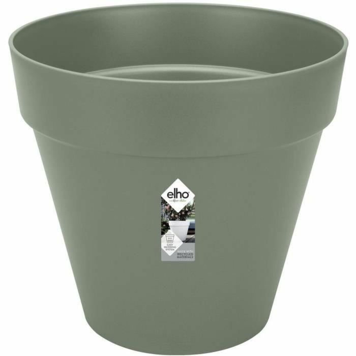 Elho Loft Urban Pot de fleurs rond en plastique percé à roulettes Ø40cm Vert ELH8711904500566