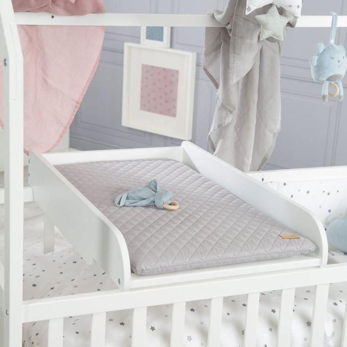 Plan a langer + matelas 'Roba Style' - ROBA - a poser sur lit bébé - Blanc / Matelas gris 1