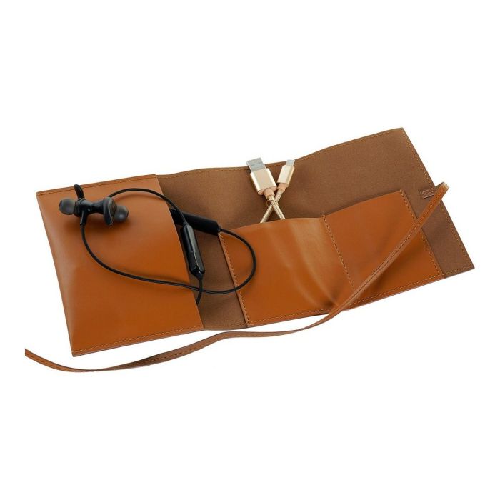 Organisateur de Câbles DKD Home Decor Noir Multicouleur Camel Polyuréthane 29,5 x 1 x 14 cm (4 Unités) 1