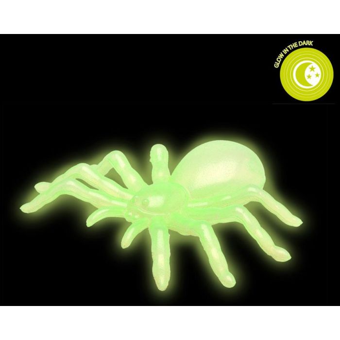 Pack de 2 Araignées Fluorescentes Vertes Glow in the Dark de 10 cm pour Halloween - Décoration Effrayante Luminescente
