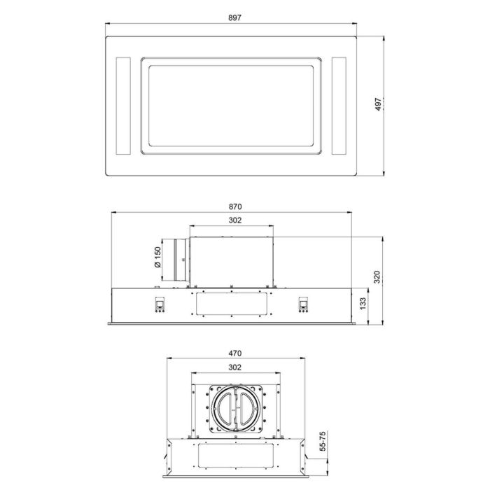 Hotte Conventionnelle Intégrable Cecotec Bolero Flux TIR 908000 Blanc Verre 90cm A++ 4