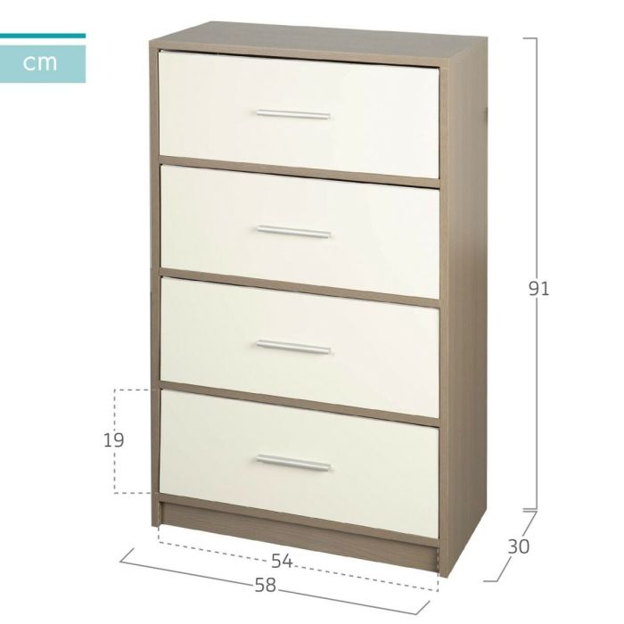 Commode Max Home Blanc Gris Moderne 58 x 91 x 30 cm 3