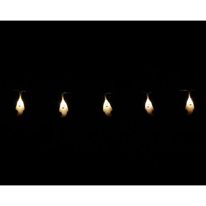 Guirnalda Decorative Halloween 120 cm avec Fantomes Blancs et Lumiere LED - Decoration Fete et Eclairage d'Ambiance