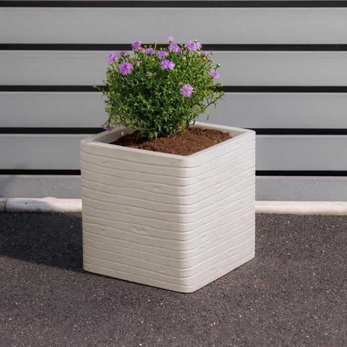 Pot Strata Banbury Gris clair 31 x 31 x 31 cm Plastique Carré 1