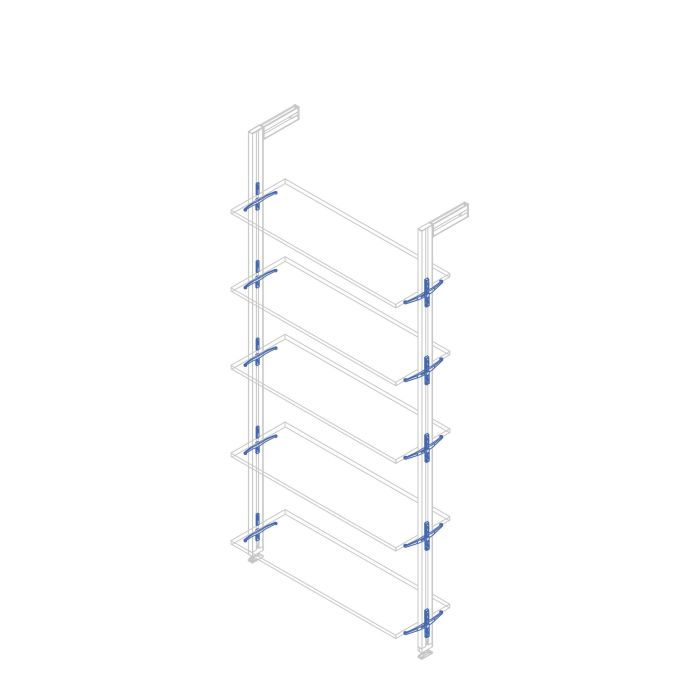 Emuca Lot de consoles pour 5 étagères en bois pour structure Zero, planches non incluses, Zamak, Peint en noir texturé 9 Emuca Lot de consoles pour 5 étagères en bois pour structure Zero, planches non incluses, Zamak, Peint en noir texturé 9