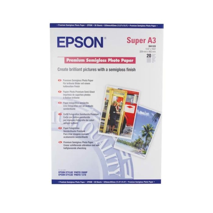 Papier Photo Glacé Epson 2357142 A3 20 Volets (1 Unité) 1 Papier Photo Glacé Epson 2357142 A3 20 Volets (1 Unité) 1