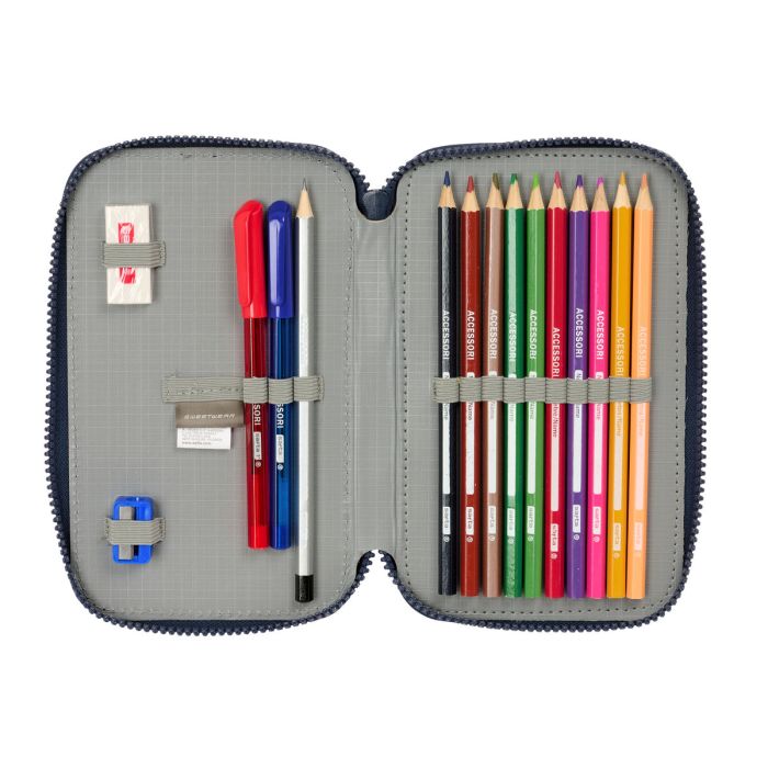 Trousse Scolaire avec Accessoires El Niño Kook Blue marine 12,5 x 19,5 x 4 cm 29 Pièces 1