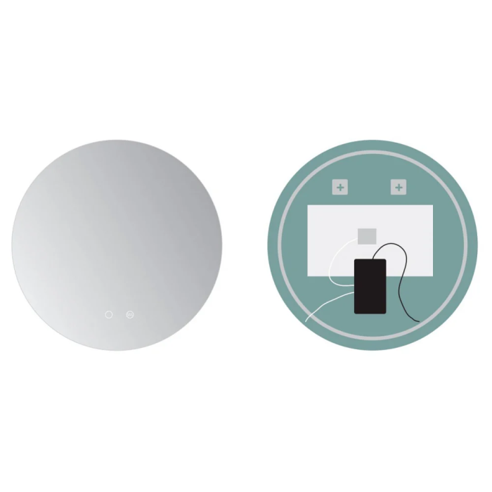 LIMEX Miroir Lumineux Salle de Bain Lisboa Ø80cm Blanc Froid Capteur Anti-buée / On-Off LIMEX-LISB002/80 1