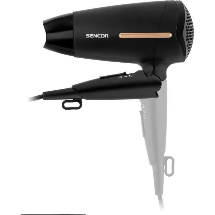 Sencor SHD 0045BK Sèche-cheveux 1600W Compact, 2 Températures/Vitesses, Fonction Air Froid, Poignée Ergonmique - 1.8m