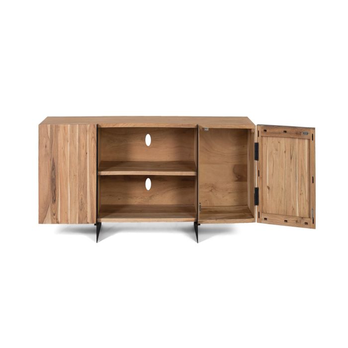 GINER Y COLOMER - Meuble TV en bois d'acacia et métal teinté naturel - 200 x 40 x 50 cm - Large espace de rangement pour équipements multimédias 2 GINER Y COLOMER - Meuble TV en bois d'acacia et métal teinté naturel - 200 x 40 x 50 cm - Large espace de rangement pour équipements multimédias 2
