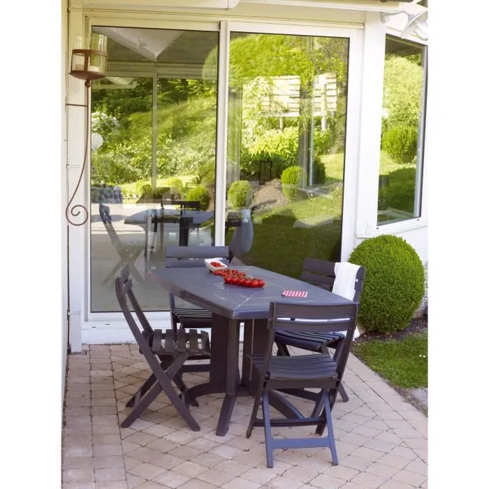 Grill Me - Chaise Pliante Miami - Anthracite - Résistante aux Intempéries et aux UV - Facile à Ranger et Nettoyer - 42 x 50 x 80 cm Grill Me - Chaise Pliante Miami - Anthracite - Résistante aux Intempéries et aux UV - Facile à Ranger et Nettoyer - 42 x 50 x 80 cm