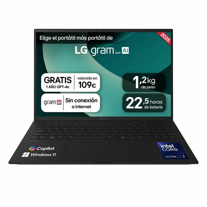 Ordinateur Portable LG 16Z90T-G.AD88B 40" intel core ultra 7 255H 32 GB RAM 1 TB SSD 13 Ordinateur Portable LG 16Z90T-G.AD88B 40" intel core ultra 7 255H 32 GB RAM 1 TB SSD 13