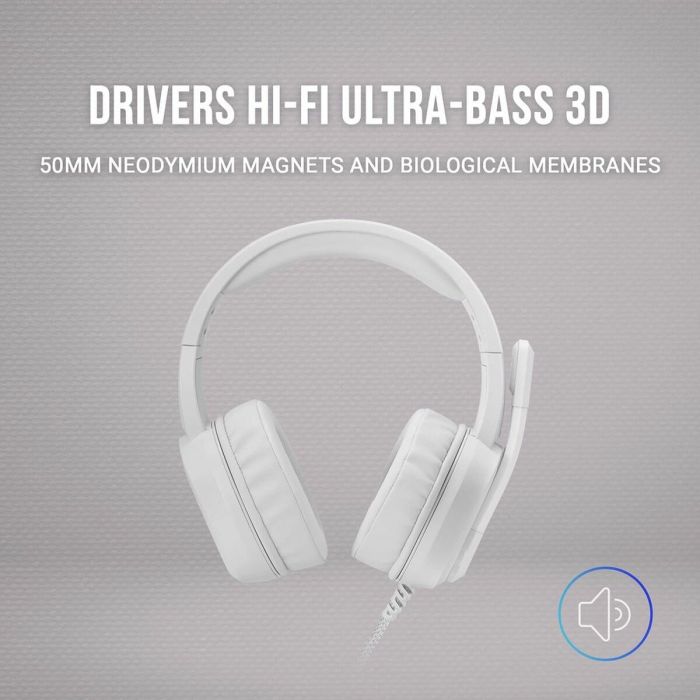 Casque avec Microphone Gaming Mars Gaming MH320W LED RGB Stéréo Gris 3