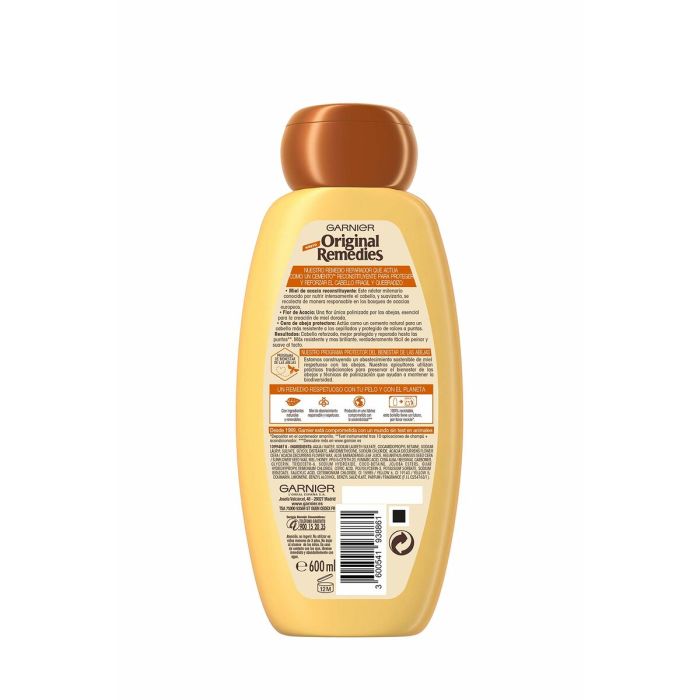Garnier Shampooing Trésors de Miel Revitalisant Cheveux Fragilisés et Cassants, Soin Réparateur, 600 ml