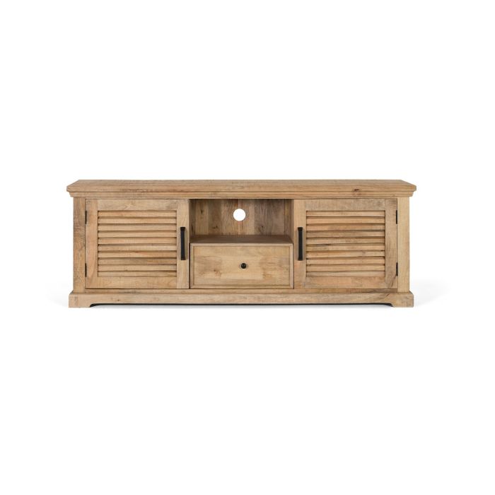 GINER Y COLOMER Console TV en bois de manguier massif - 2 portes, 1 tiroir - Dimensions : 170x60x40 cm - Teinté naturel 0 GINER Y COLOMER Console TV en bois de manguier massif - 2 portes, 1 tiroir - Dimensions : 170x60x40 cm - Teinté naturel 0