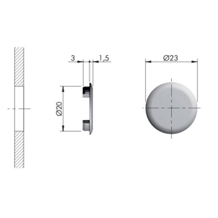 Tapa Embutir Ag.20Mm Para Colgador Apc Blanco Italiana Ferramenta 1