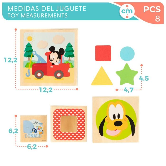 Blocs Empilables Disney 8 Pièces 4 Unités 12,2 x 12,2 x 12,2 cm 2