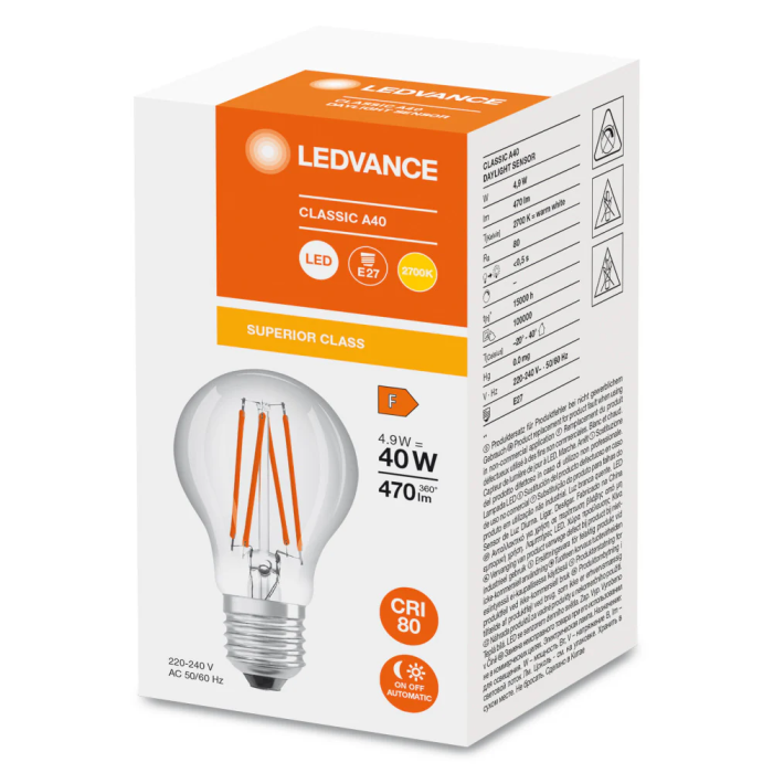 Ledvance/Osram LVE-4099854048197 Ampoule LED Classic E27 4.9W 470Lm 2700K 320° IP20 1