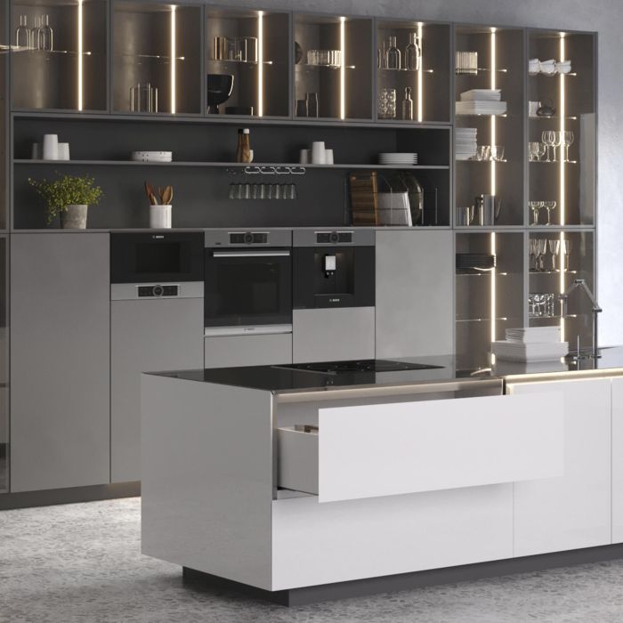 Emuca Tiroir extérieur Vertex avec réglages 3D hauteur 93mm, 40kg, profondeur 550mm, Acier, Peint en blanc 2