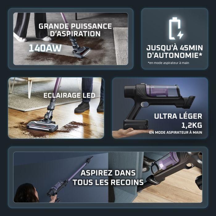 Rowenta X-Pert 7.60 Aspirateur balai sans fil, Puissance 140W, 1,2kg, Batterie jusqu'a 45 min RH6A31WO 2