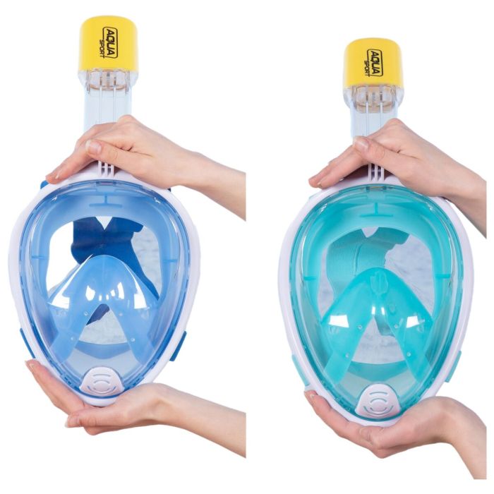 Masque de plongée avec Support pour Caméra de Sport AquaSport Bleu Turquoise (4 Unités) 1 Masque de plongée avec Support pour Caméra de Sport AquaSport Bleu Turquoise (4 Unités) 1