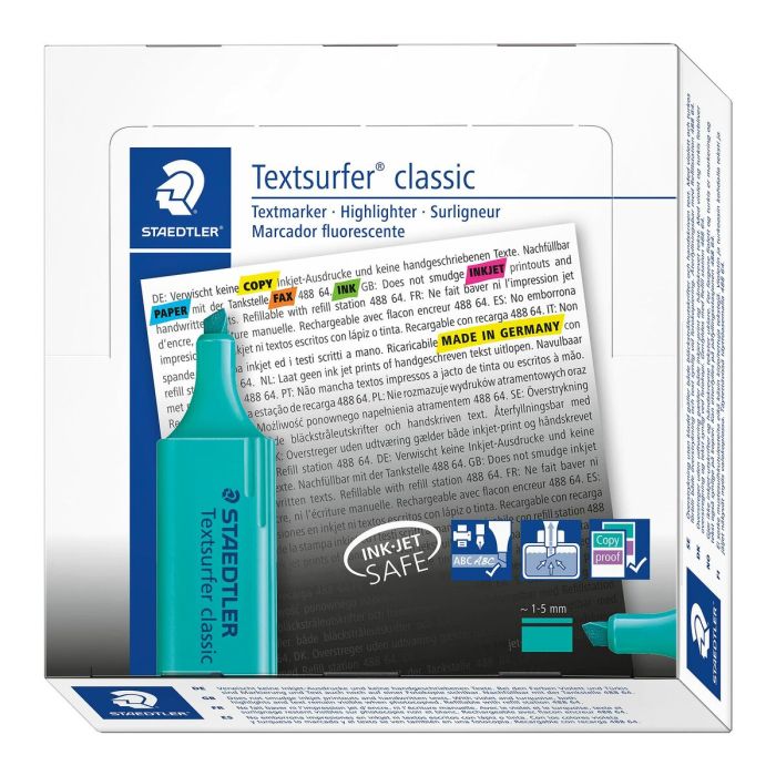 Marqueur fluorescent Staedtler Textsurfer Classic Turquoise (10 Unités) 2 Marqueur fluorescent Staedtler Textsurfer Classic Turquoise (10 Unités) 2