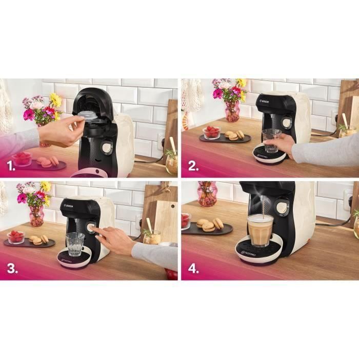 Bosch TASSIMO T10 Happy Vanille - Machine à café multi-boissons 1400W avec réservoir 0,7L et nettoyage automatique