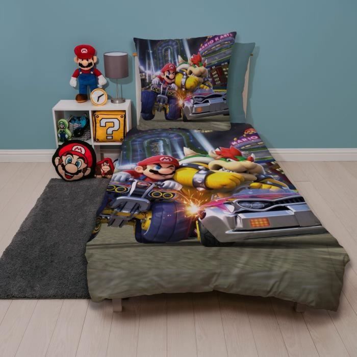 Parure de couette Mario Bros 25 x 5 x 30 cm Multicouleur Lit 2 persones 2 Pièces 5