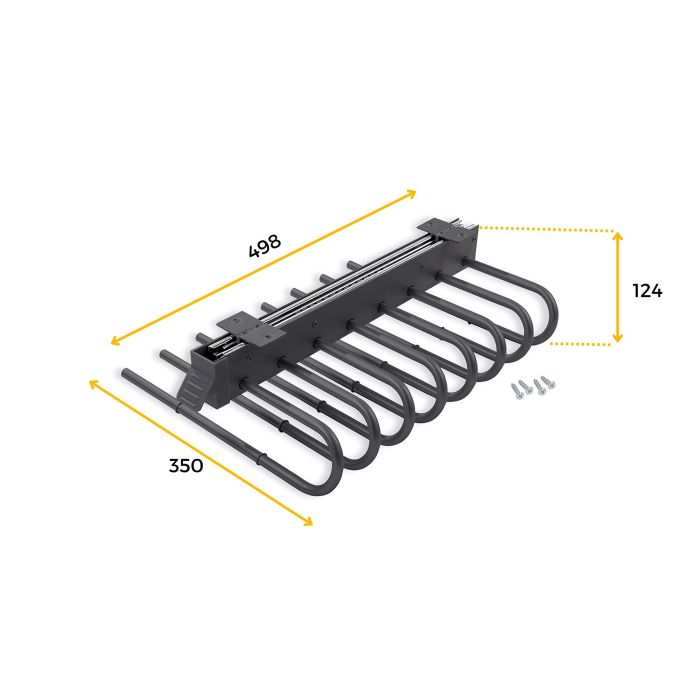 Emuca Porte-pantalons extractible, Droite, Peint en aluminium, Acier et Plastique. 5