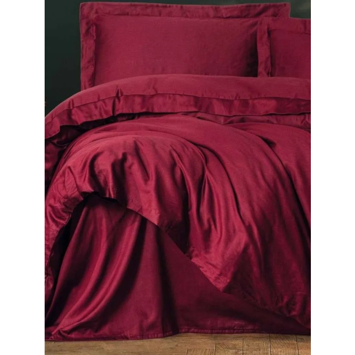 Ranforce Parure de lit 1 housse de couette 140 x 200 cm + 1 taie d'oreiller 60 x 60 cm - Satin Rouge bordeaux Ranforce Parure de lit 1 housse de couette 140 x 200 cm + 1 taie d'oreiller 60 x 60 cm - Satin Rouge bordeaux