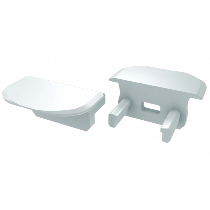 Bouchon de Fin de Profil Type B Finition Ronde - Plastique Blanc avec Trou 0 Bouchon de Fin de Profil Type B Finition Ronde - Plastique Blanc avec Trou 0