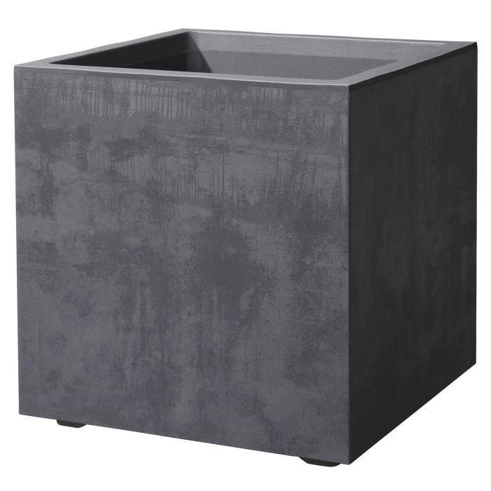 DEROMA Pot de fleurs Cube Millennium R - 39 x H39,1 cm - Anthracite - A réserve d'eau 0 DEROMA Pot de fleurs Cube Millennium R - 39 x H39,1 cm - Anthracite - A réserve d'eau 0