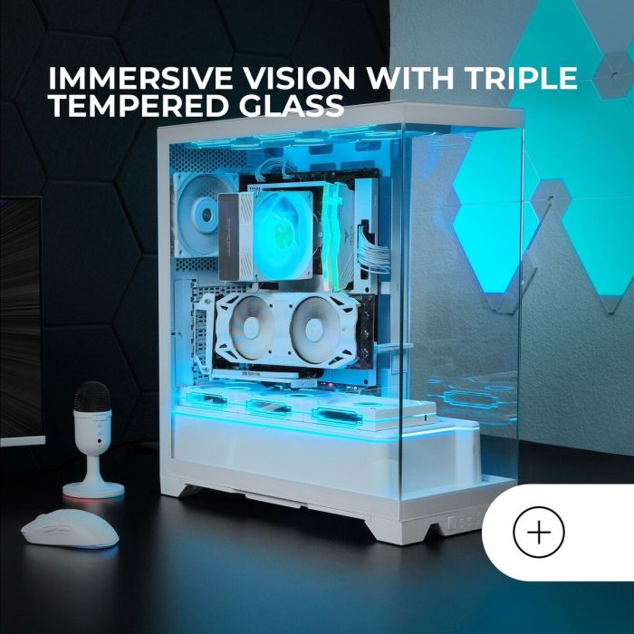 Boîtier ATX semi-tour Mars Gaming MCPRISMAW Blanc 7 Boîtier ATX semi-tour Mars Gaming MCPRISMAW Blanc 7