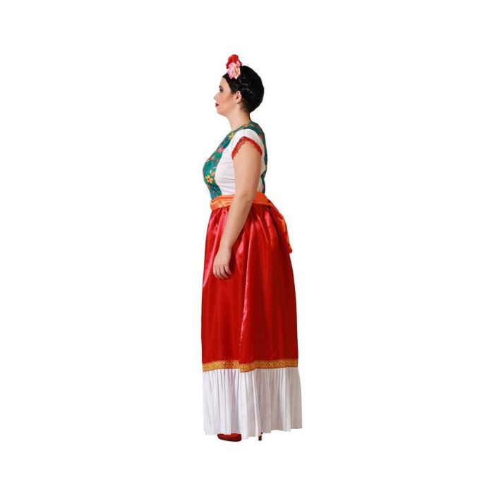 Déguisement Mexicain Femme Adulte, Robe Rouge, Taille XL, Avec Ceinture, en Polyester